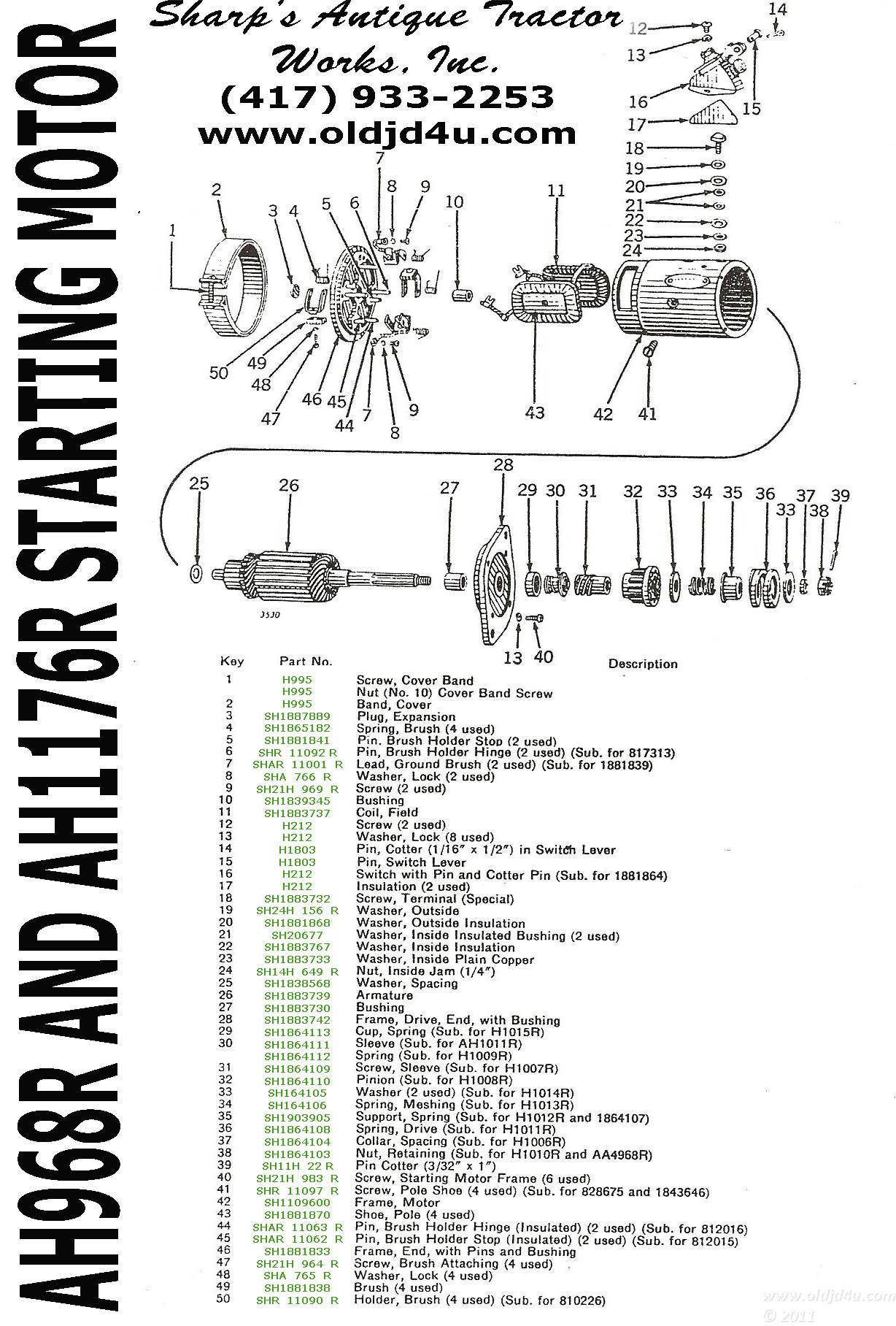 John Deere Tractor Parts OLDJDFORYOU 2 Cyl: John Deere H Parts